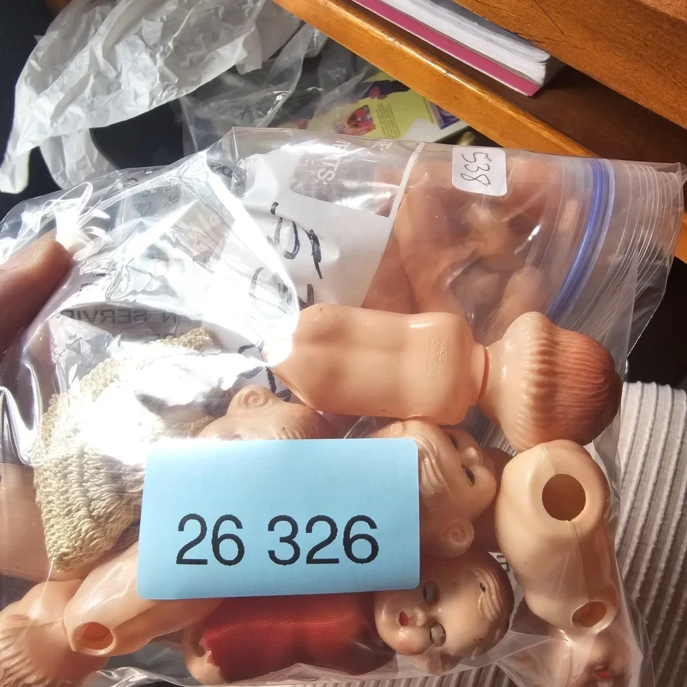 Vintage Hard Plastic Jointed‎ Dollhouse Doll Made in Hong Kong - Sleepy Eyes Lot